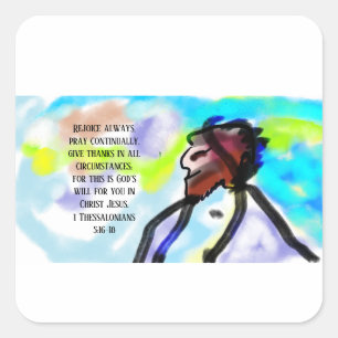 jesus here square sticker
