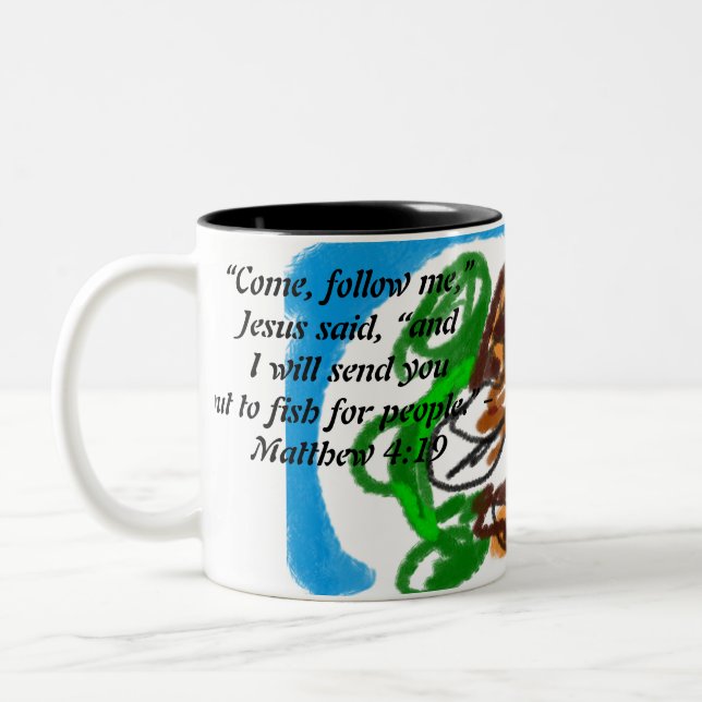 jesus here  Two-Tone coffee mug (Left)