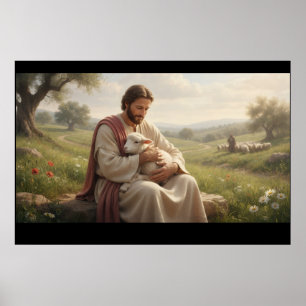 Jesus Holding a Lamb Wall Art   The Good Shepherd