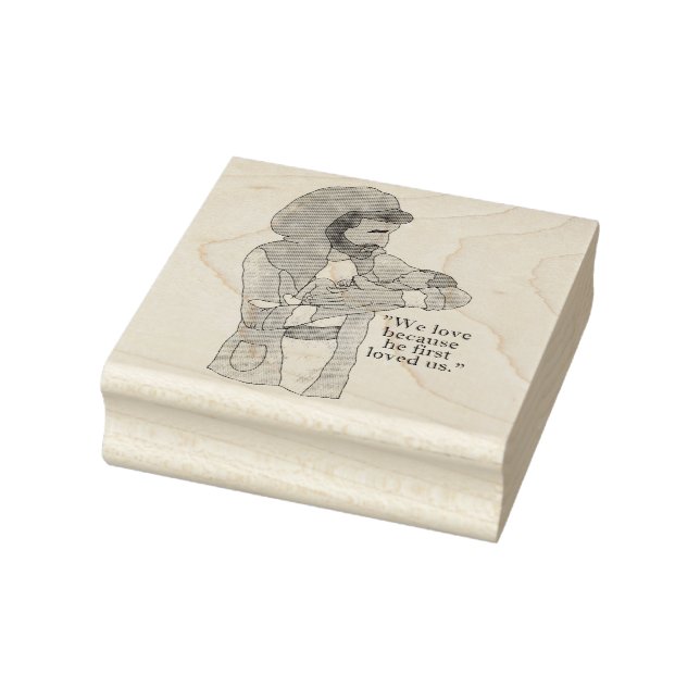 Jesus Holding Baby Bible Verse | Wood Art Stamp (Stamp)