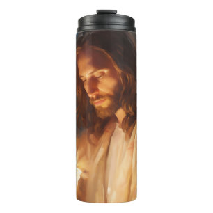 Jesus Holding Candle Thermal Tumbler