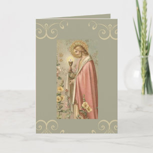 Jesus holding Chalice First Holy Communion Card