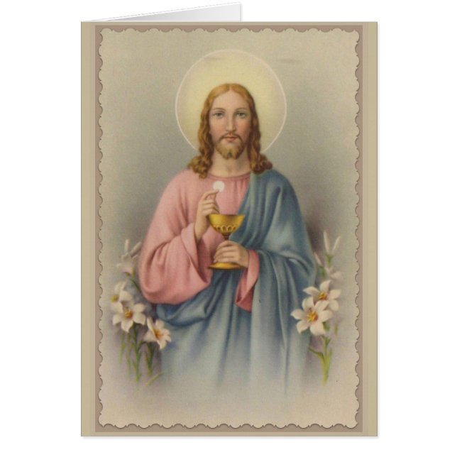 Jesus holding the Eucharist & Chalice (Front)