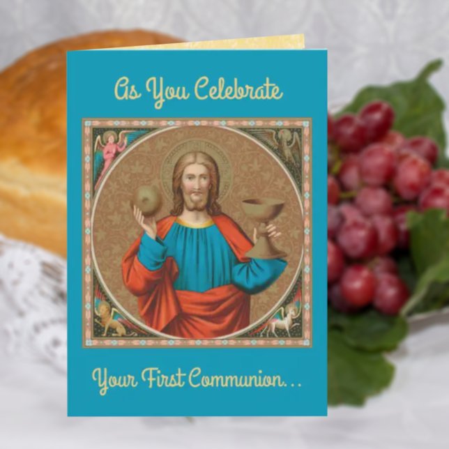 Jesus Holding Up the Eucharist (SNV 050) Card (Creator Uploaded)