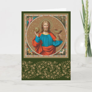 Jesus Holding Up the Eucharist (SNV 050) Card