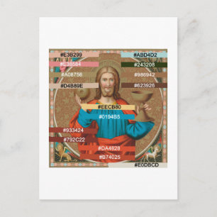 Jesus Holding Up the Eucharist (SNV 050)  Postcard