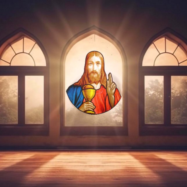 Jesus Holy Communion Faux Stained Glass (Creator Uploaded)