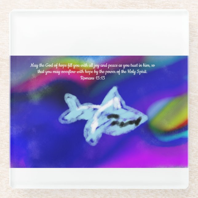 jesus holy ghost glass coaster (Front)