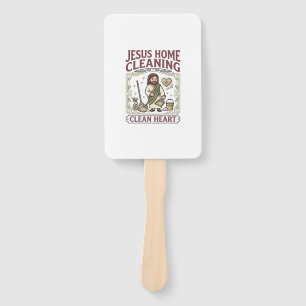 Jesus Home Cleaning Clean Heart Jesus Home Cleanin Hand Fan