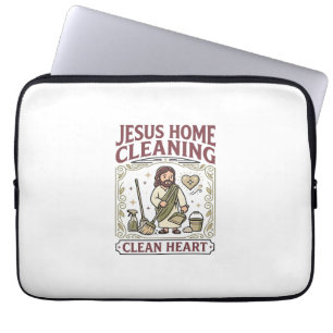 Jesus Home Cleaning Clean Heart Jesus Home Cleanin Laptop Sleeve