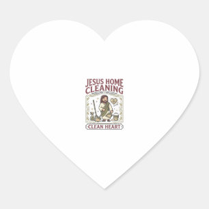 Jesus Home Cleaning Clean Heart Jesus Home Cleanin Sticker
