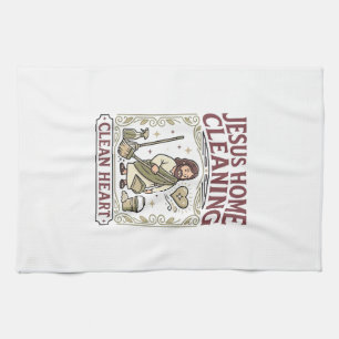 Jesus Home Cleaning Clean Heart Jesus Home Cleanin Tea Towel