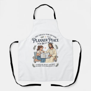 Jesus Homeschool Mom Planner Shirt Faith Based Des Apron