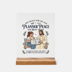 Jesus Homeschool Mum Planner Shirt Faith Based Des Acrylic Sign