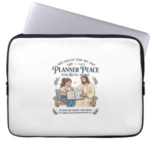 Jesus Homeschool Mum Planner Shirt Faith Based Des Laptop Sleeve