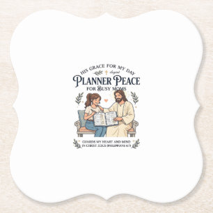 Jesus Homeschool Mum Planner Shirt Faith Based Des Paper Coaster