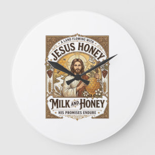 Jesus Honey Milk And Honey Jesus Honey Milk Honey  Large Clock