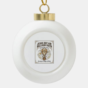 Jesus Hot Air Balloon Faith Jesus Hot Air Balloon Ceramic Ball Christmas Ornament