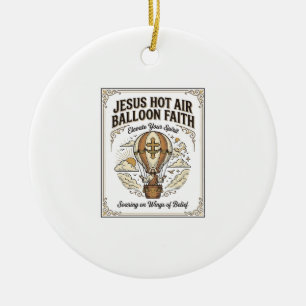Jesus Hot Air Balloon Faith Jesus Hot Air Balloon Ceramic Tree Decoration