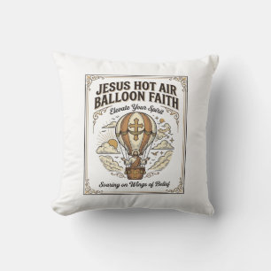Jesus Hot Air Balloon Faith Jesus Hot Air Balloon  Cushion
