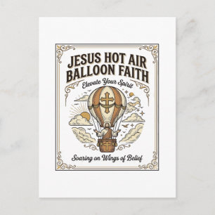 Jesus Hot Air Balloon Faith Jesus Hot Air Balloon  Postcard