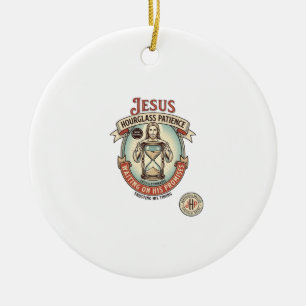 Jesus Hourglass Patience Jesus Hourglass Patience  Ceramic Tree Decoration