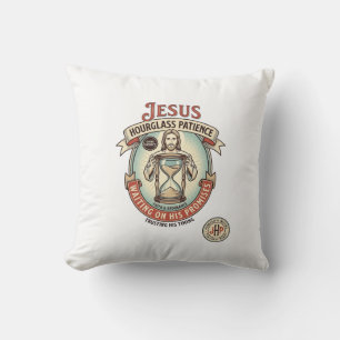 Jesus Hourglass Patience Jesus Hourglass Patience Cushion