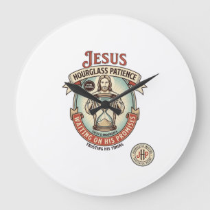 Jesus Hourglass Patience Jesus Hourglass Patience  Large Clock