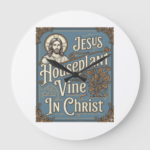 Jesus Houseplant Vine In Christ Jesus Houseplant V Large Clock