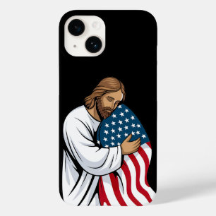 Jesus hugging American flag Case-Mate iPhone 14 Case