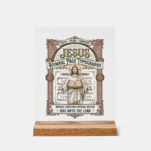 Jesus Hymnal Page Typography Jesus Hymnal Page Acrylic Sign