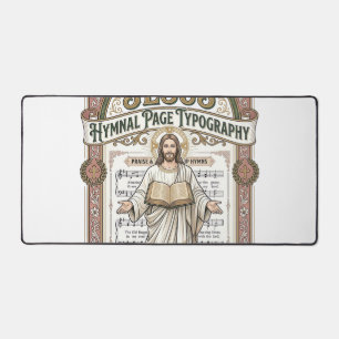 Jesus Hymnal Page Typography Jesus Hymnal Page Desk Mat