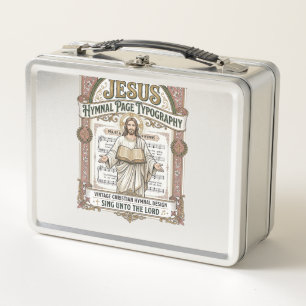 Jesus Hymnal Page Typography Jesus Hymnal Page Metal Lunch Box
