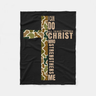 Jesus I Can Do All Things Through Christ Who Stren Fleece Blanket