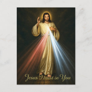 Jesus I Trust in You Divine Mercy Catholic Postcard
