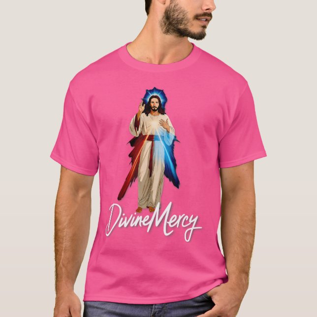 Jesus I Trust In You Divine Mercy Catholic T-Shirt (Front)
