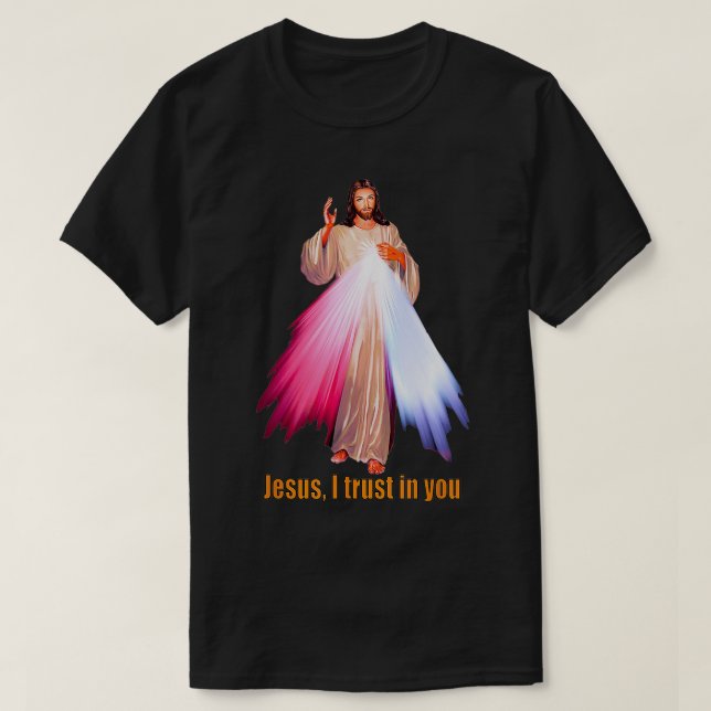 Jesus I trust in You Divine Mercy Image  T-Shirt (Design Front)