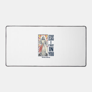 Jesus I Trust In You Divine Mercy Shirt Design_1 Desk Mat