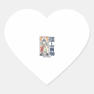 Jesus I Trust In You Divine Mercy Shirt Design_1 Heart Sticker