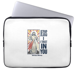 Jesus I Trust In You Divine Mercy Shirt Design_1 Laptop Sleeve