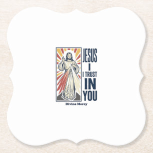 Jesus I Trust In You Divine Mercy Shirt Design_1 Paper Coaster