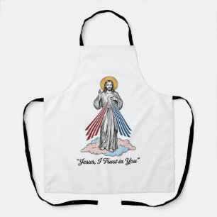 Jesus I Trust in You Vintage Engraving Shirt Desig Apron
