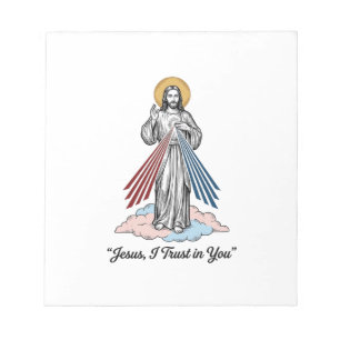 Jesus I Trust in You Vintage Engraving Shirt Desig Notepad