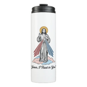 Jesus I Trust in You Vintage Engraving Shirt Desig Thermal Tumbler
