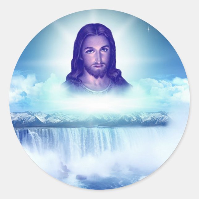 jesus image classic round sticker (Front)