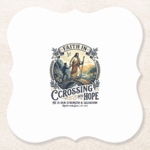 Jesus Immigration Starting Over Courage Shirt Chri Paper Coaster
