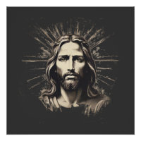 Jesus in a black and white stencil 1
