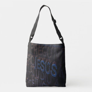Jesus in Blue Stone Christian God Love Crossbody Bag