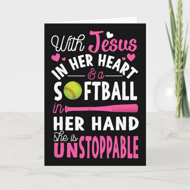 Jesus In Her Heart Softll Hand Funny Pitcher Gift  Card (Front)