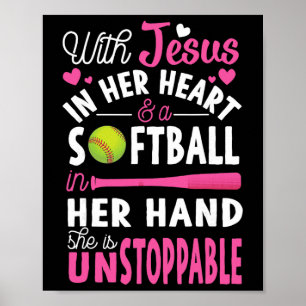 Jesus In Her Heart Softll Hand Funny Pitcher Gift Poster